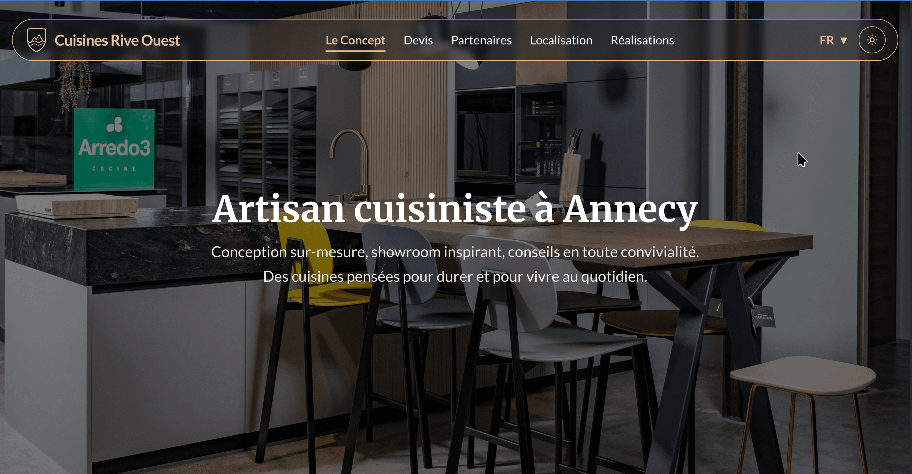 Capture du site Cuisines Rive Ouest